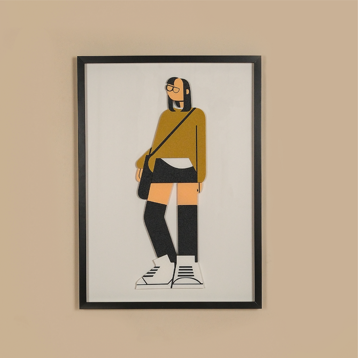 GIRL ON HER OWN PATH TABLE | 3D Wooden Framed Wall Art