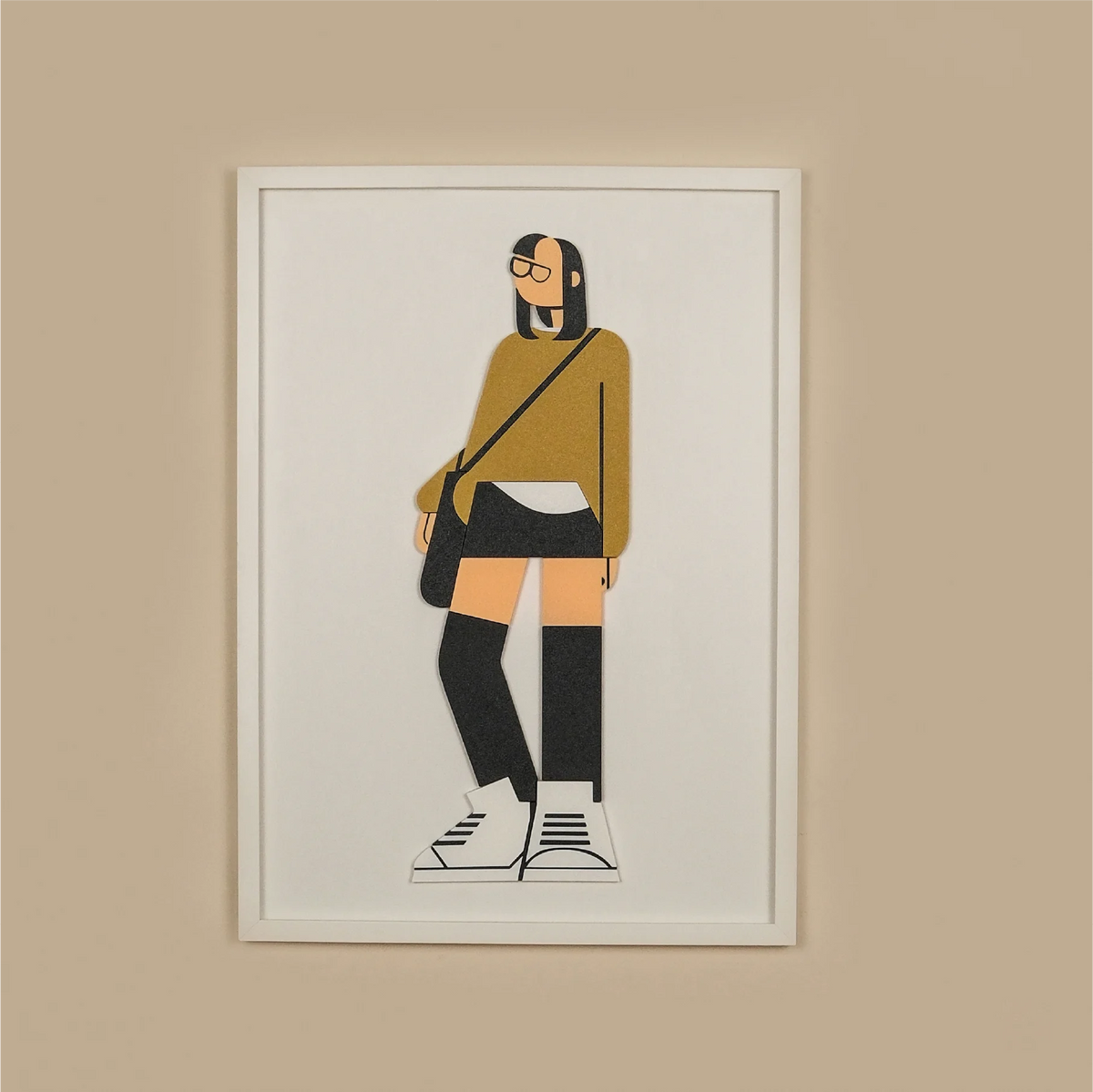 GIRL ON HER OWN PATH TABLE | 3D Wooden Framed Wall Art