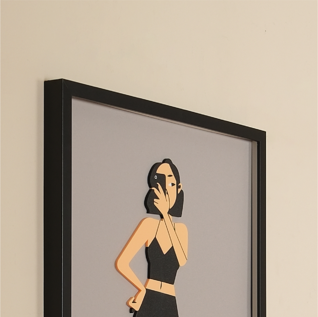 GIRL IN THE CITY TABLE | 3D Wooden Framed Wall Art