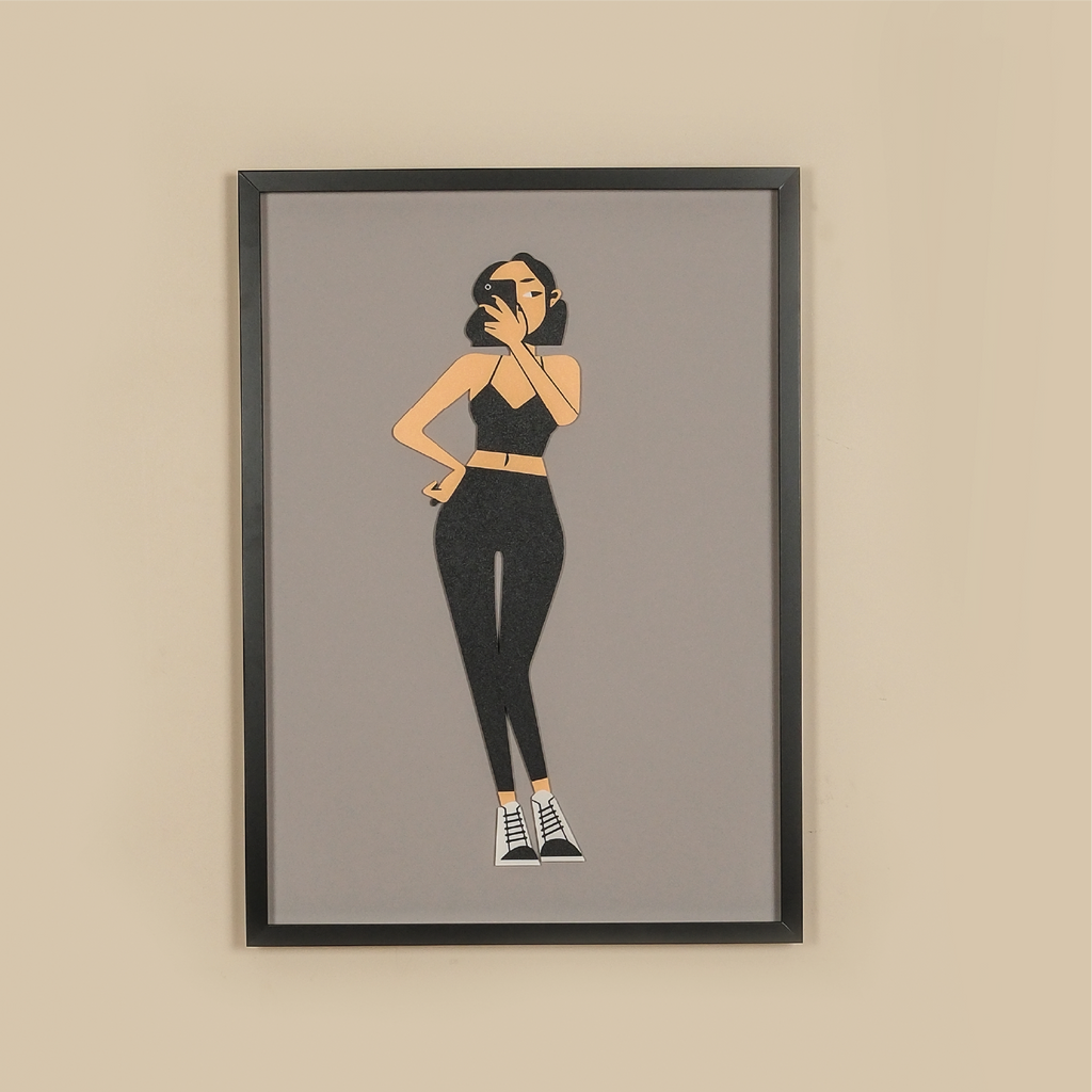 GIRL IN THE CITY TABLE | 3D Wooden Framed Wall Art