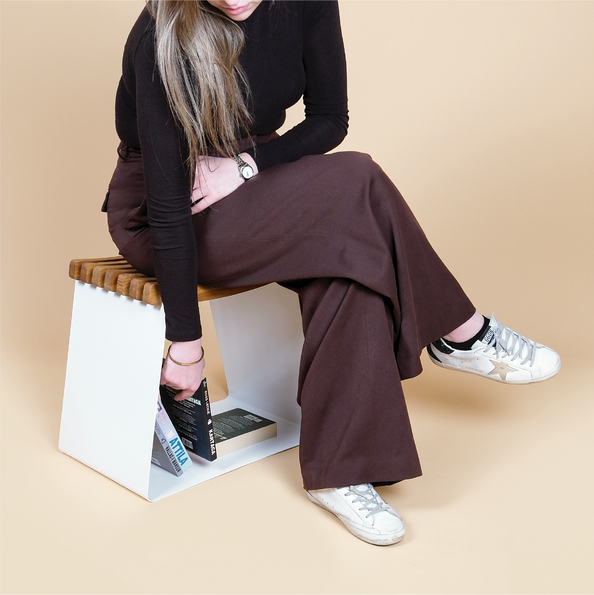 WAVE STOOL | WOODEN METAL STOOL