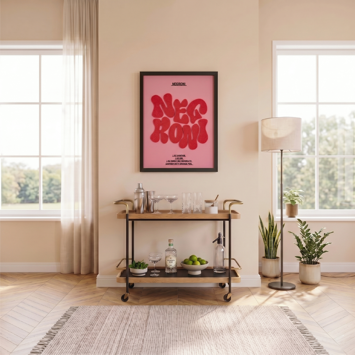 NEGRONI PAINTING | Wooden Frame 3D