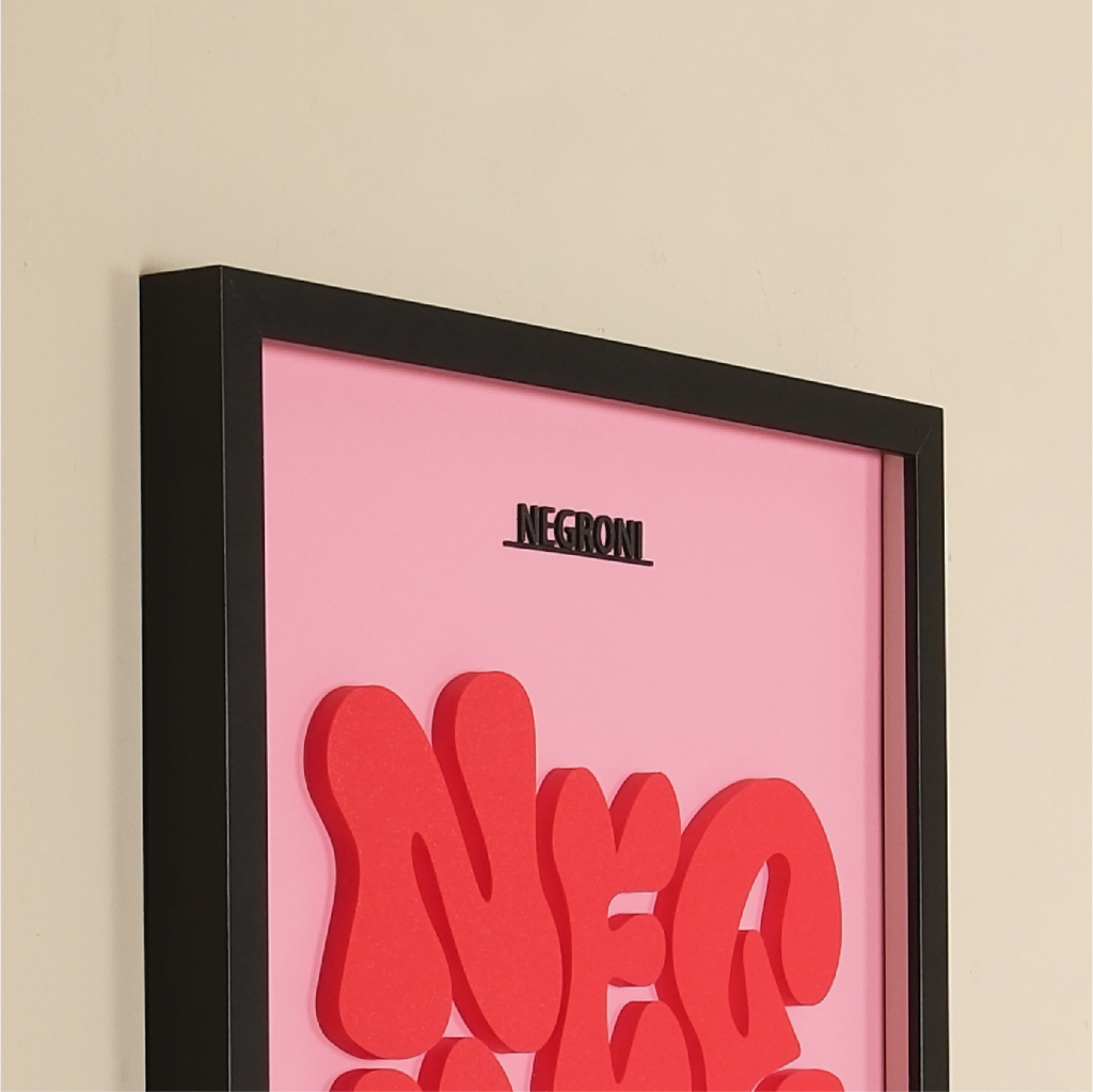 NEGRONI PAINTING | Wooden Frame 3D