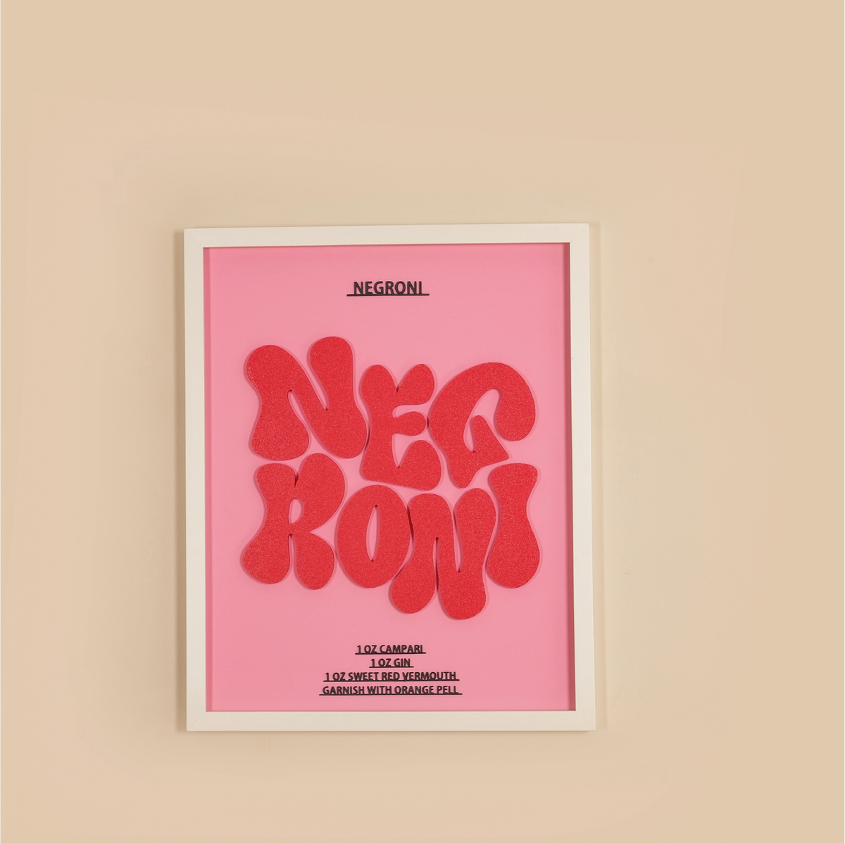 NEGRONI PAINTING | Wooden Frame 3D