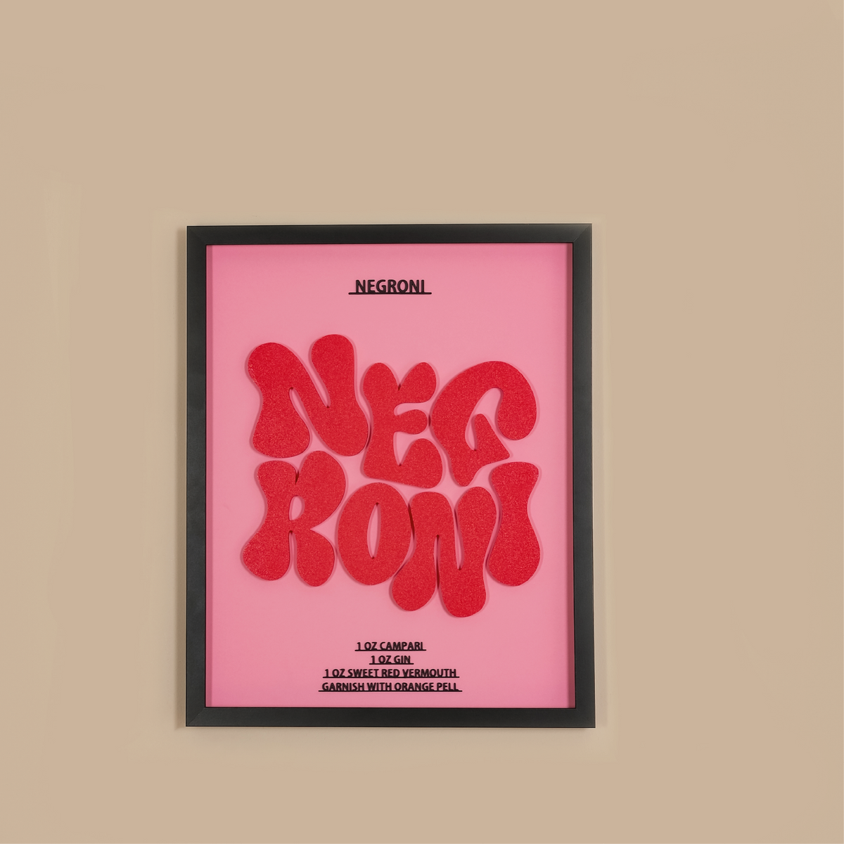 NEGRONI PAINTING | Wooden Frame 3D