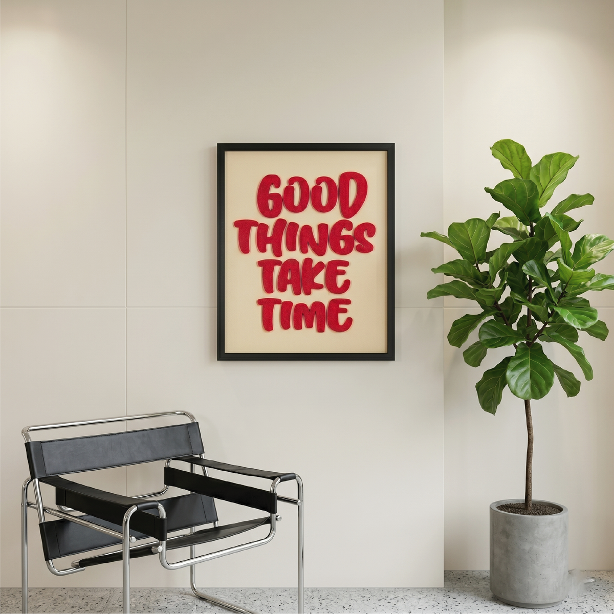 GOOD THINGS TAKE TIME TABLE | 3D Wooden Framed Wall Art